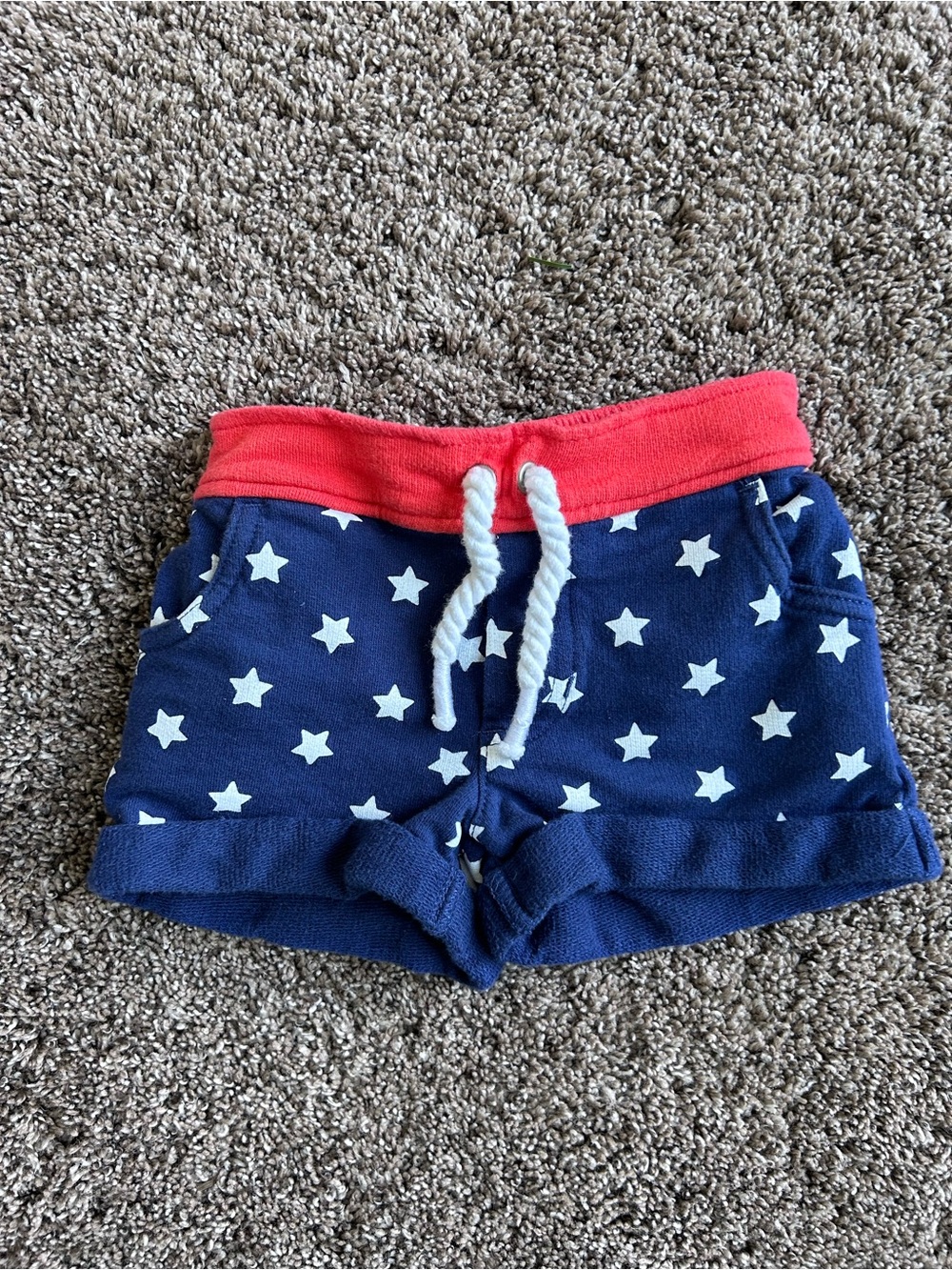 Carter's Navy Star Print Shorts with Red Waistband 4th of July Size 2t